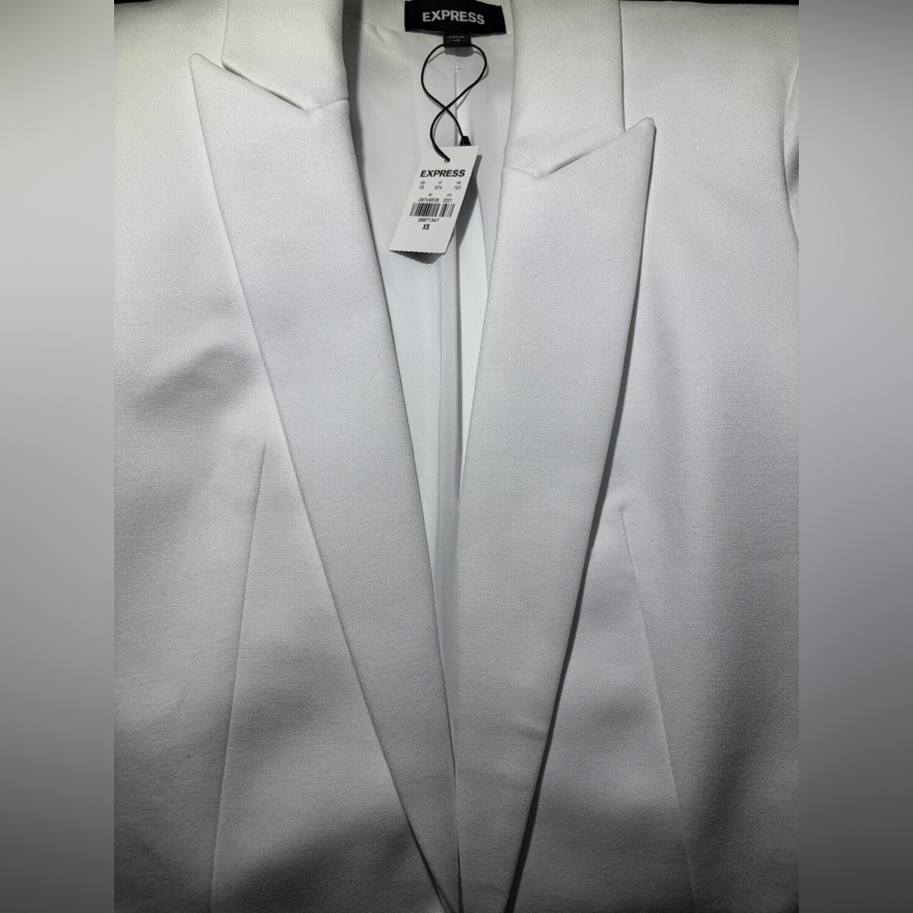 NWT✨Express White Blazer Columnist Open Front Boyfriend Size XS - Picture 5 of 9